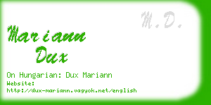 mariann dux business card